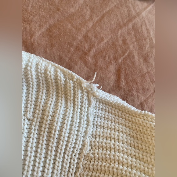 Free People Oversized Chunky Knit White Turtleneck Sweater - Picture 7 of 9